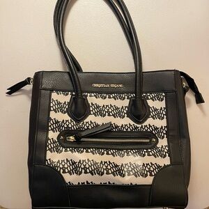 Christian Siriano Black & White Design Shoulder Bag Purse - Pre Owned Great Cond